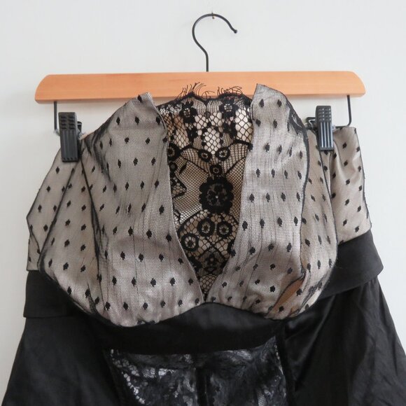 VINTAGE TORRID Y2K Black Lace Satin Bustier Top Goth Whimsigoth Fairy 2X - Picture 3 of 13